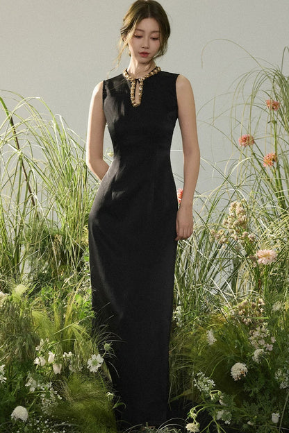 Chinese Water Drop Collar Dress