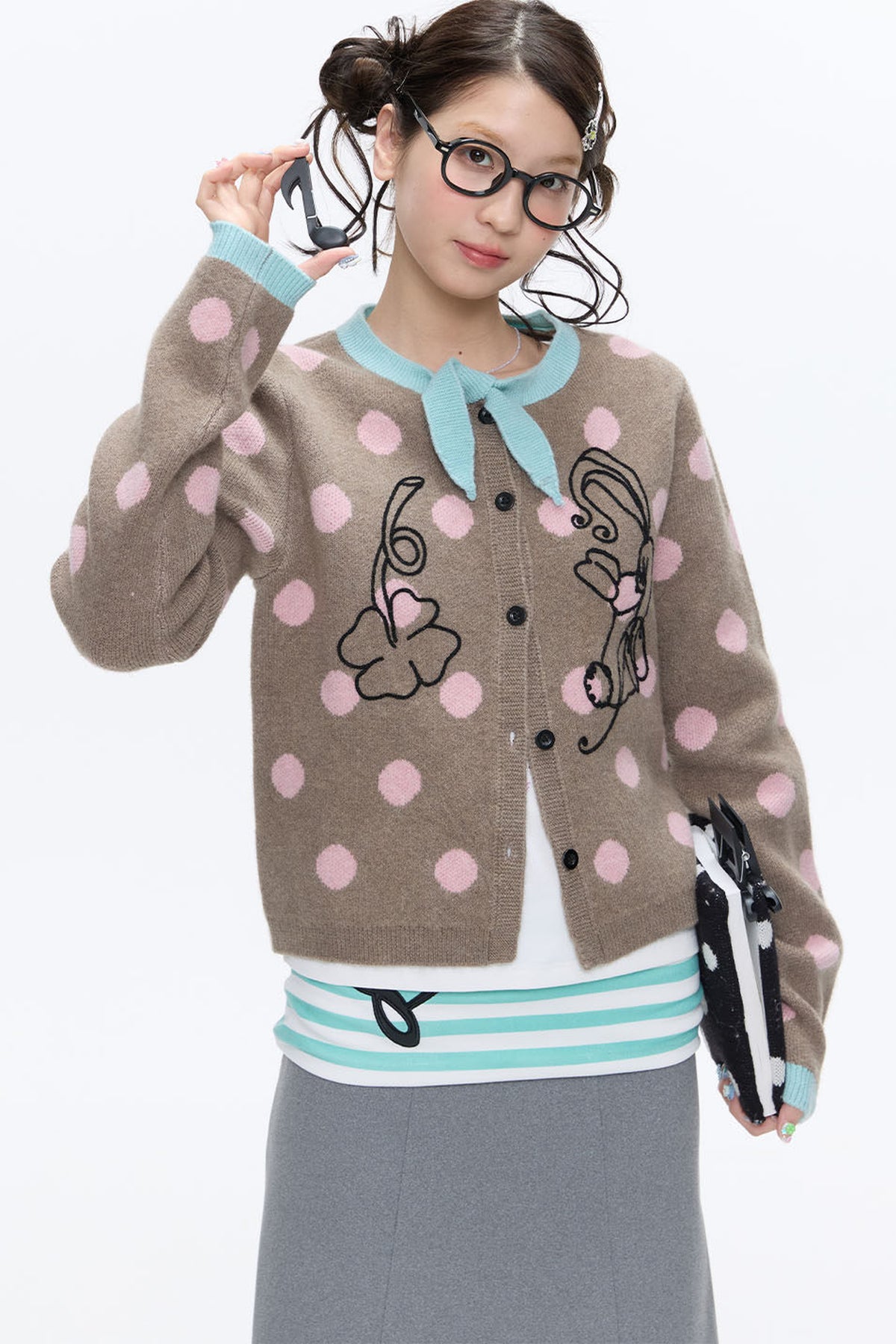 Mint Green Polka Dot Cardigan