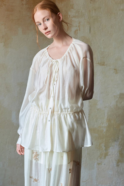 Tencel Acetate Off-White Blouse