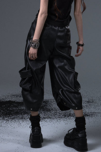 Street Punk Lantern Leather Pants