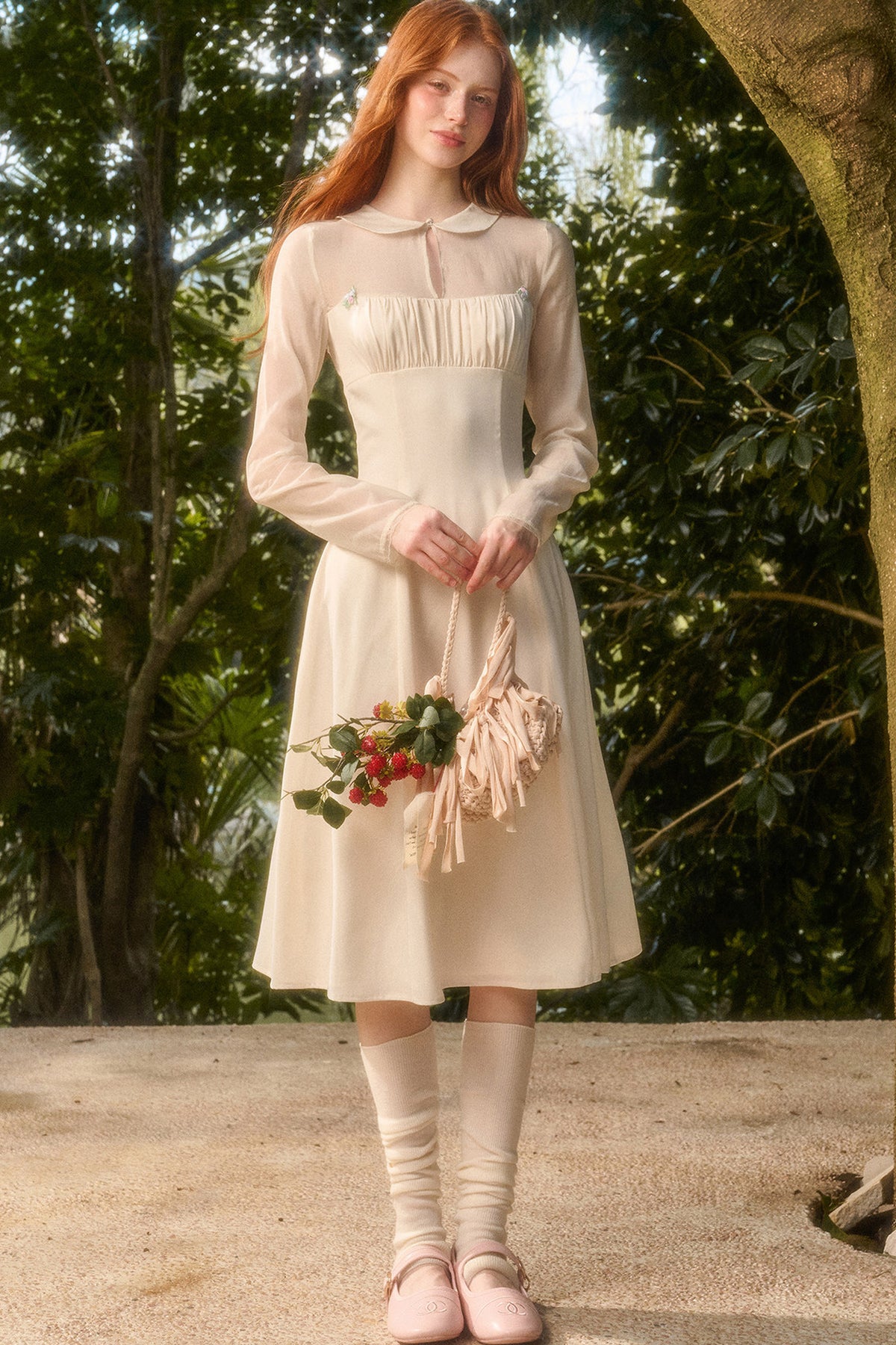 Satin Tencel Lapel Dress Set-Up