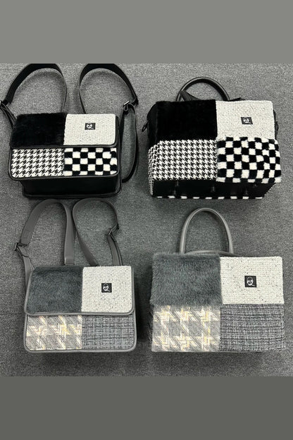Y2K Leather Contrast Tote Bag