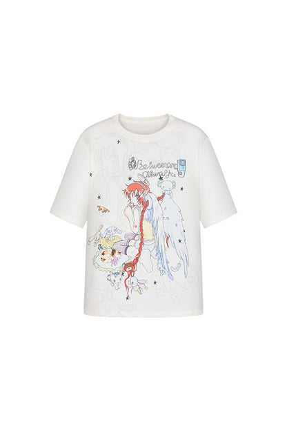 Two-Tone Frog Illustration T-Shirt