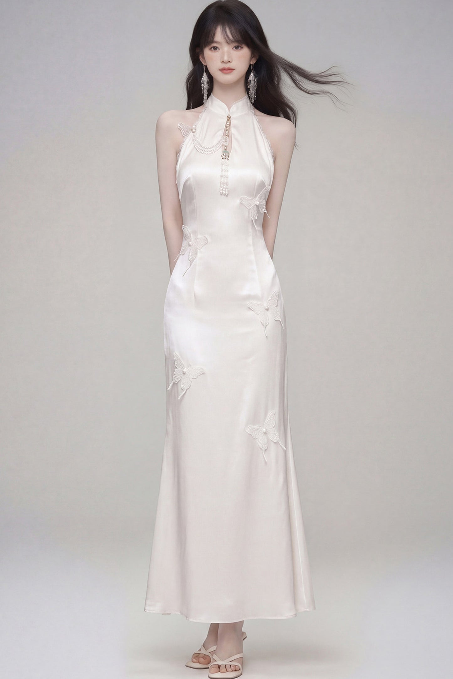 Butterfly Embroidered Cheongsam Dress