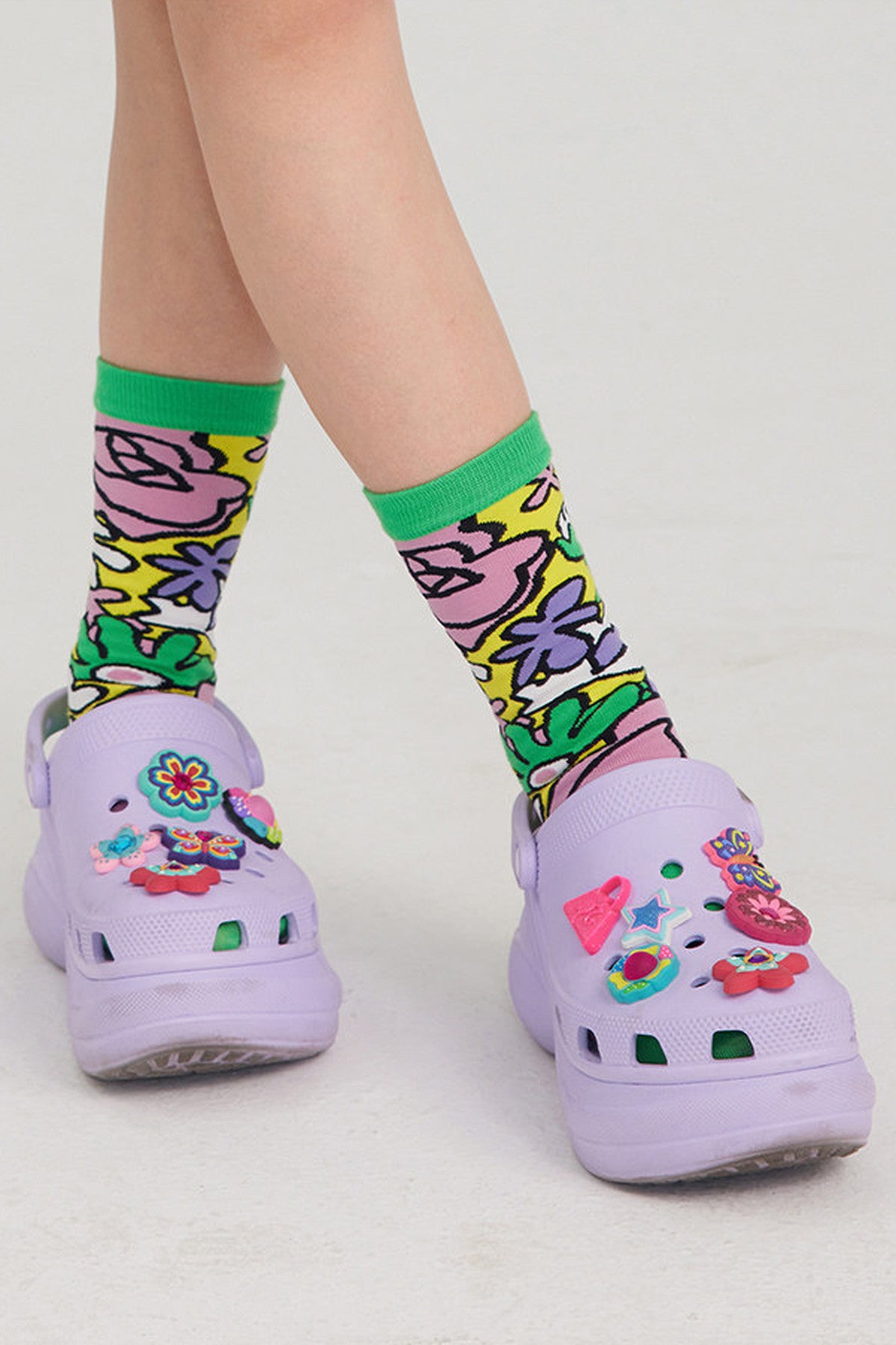 Floral Cotton Mid-Calf Socks