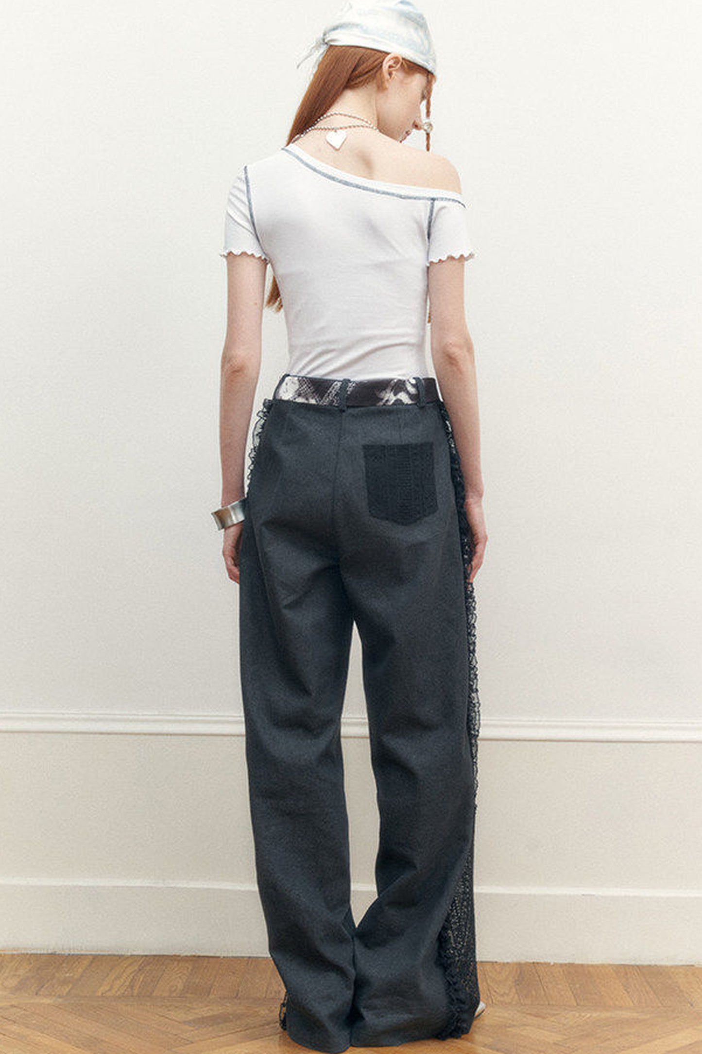 Asymmetrical Shoulder Short-Sleeve Top