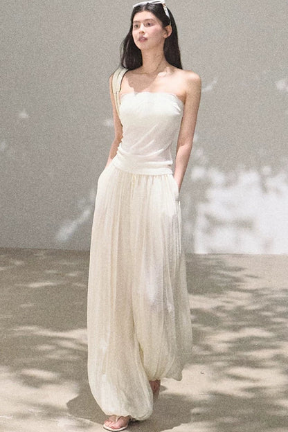 Linen Lace Off-Shoulder Top
