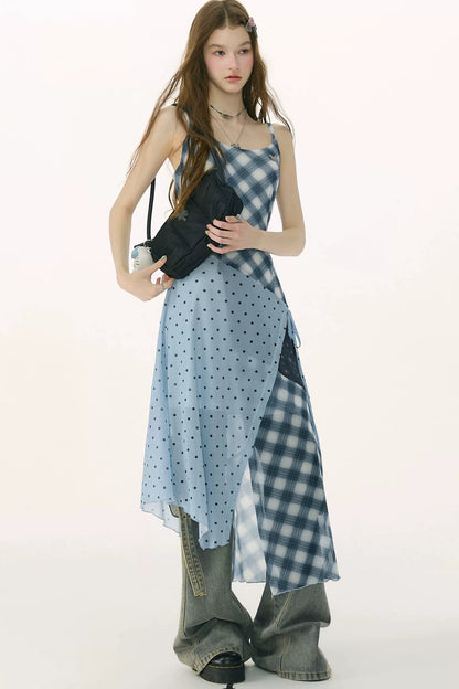 Mist Blue Polka Dot Dress