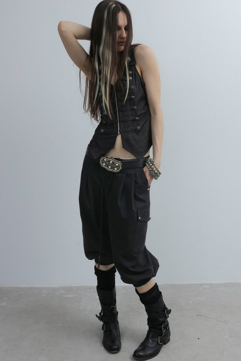 Equestrian Cargo Pleated Cuffed Pants