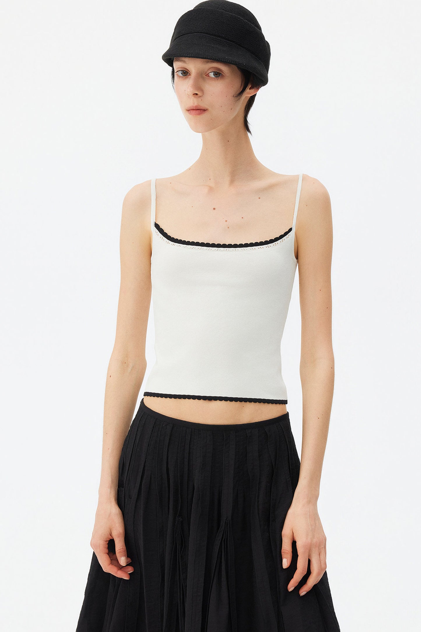 Color-Block Lace Knit Camisole