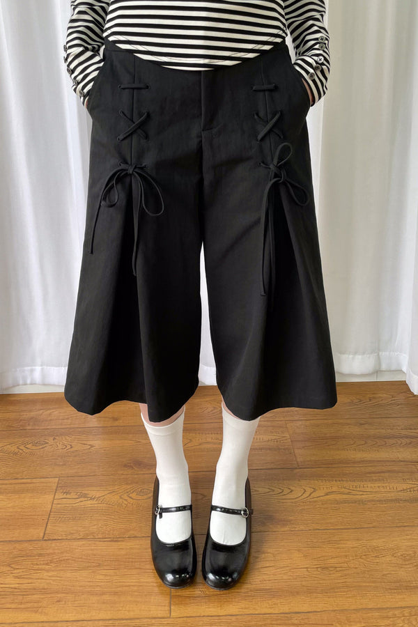 Bow Tie Wide-Leg Pants