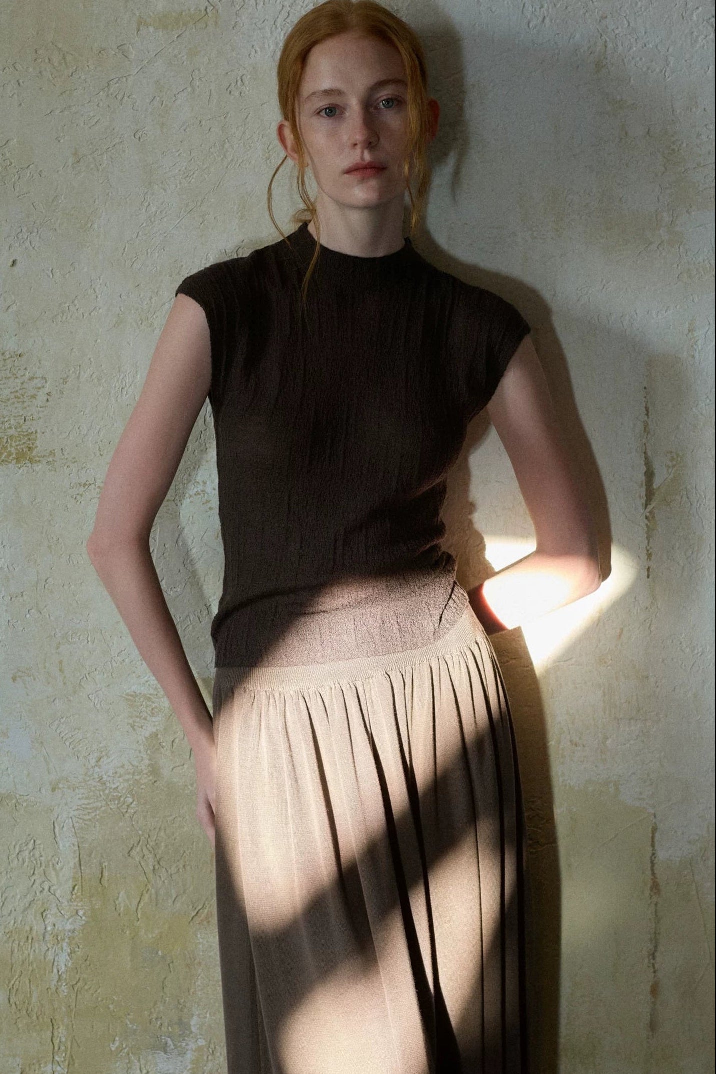 Coffee Tencel Knitted Top