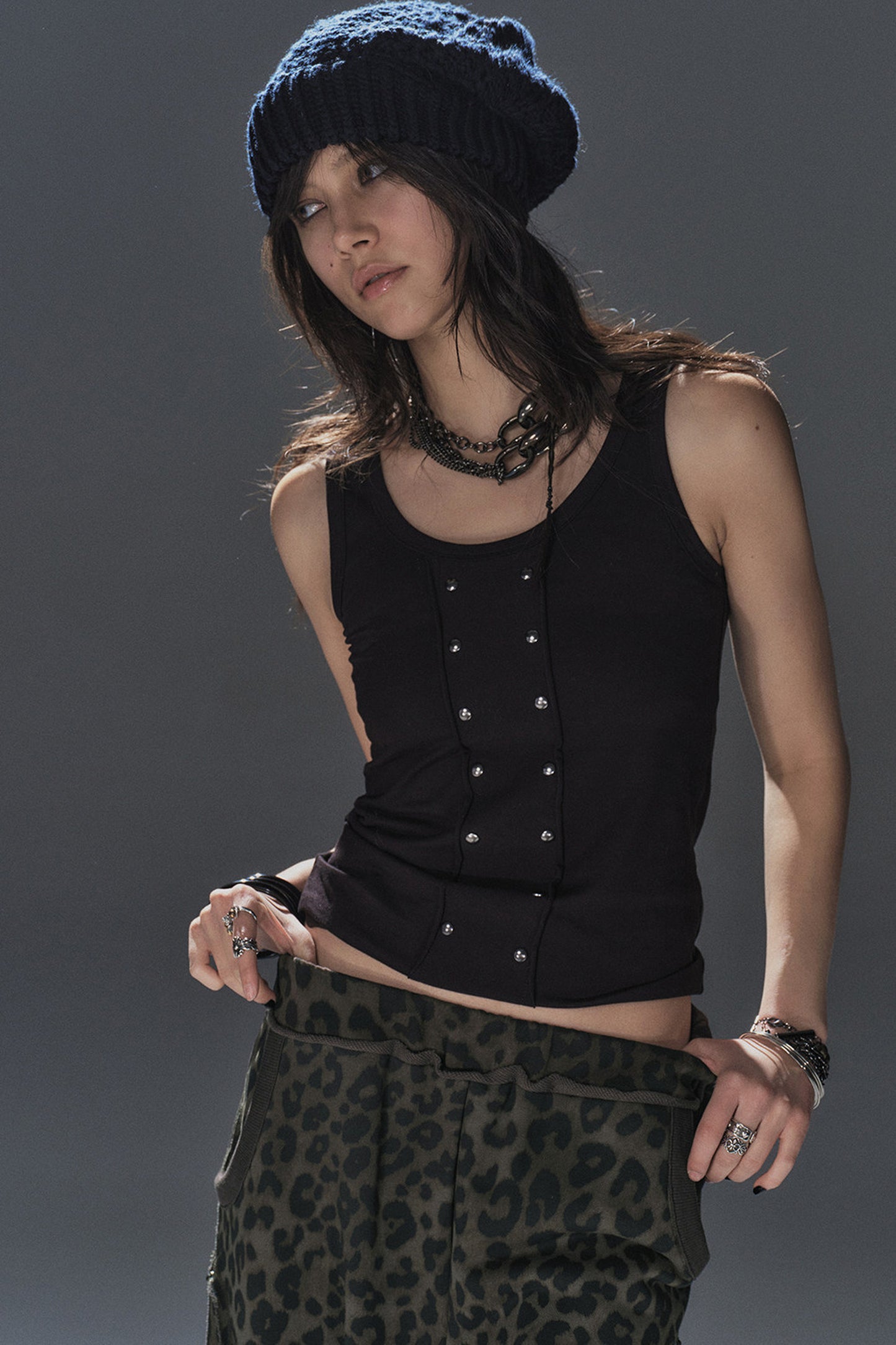 Rhinestone Frayed Camisole Top