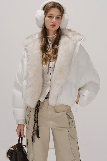 White Cotton Puffer Coat