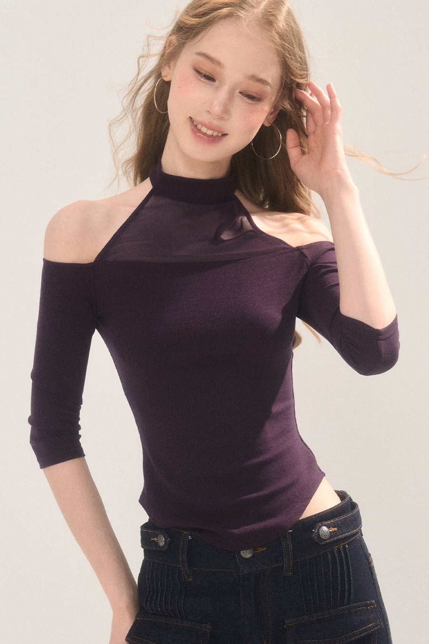 Reversible Stretch Cut-Out T-Shirt