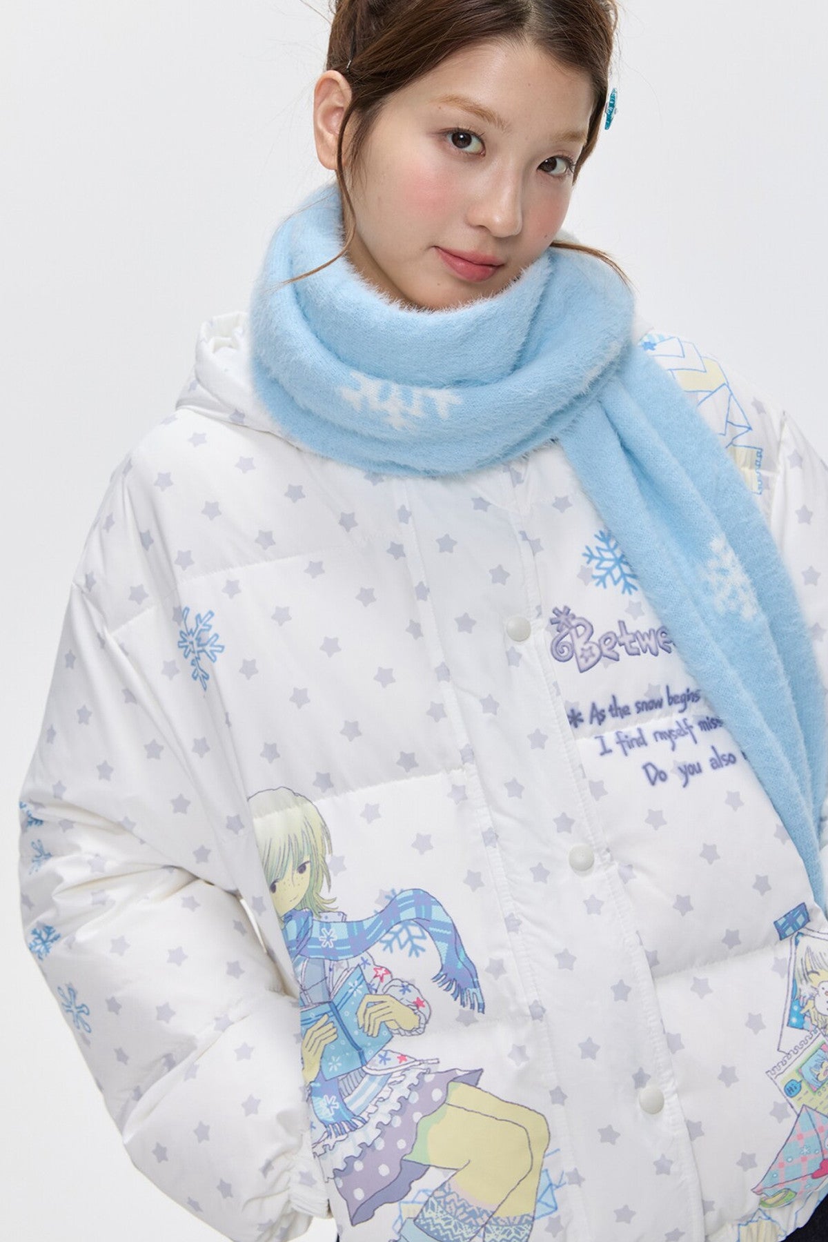 Double-Sided Knitted Illustration Scarf