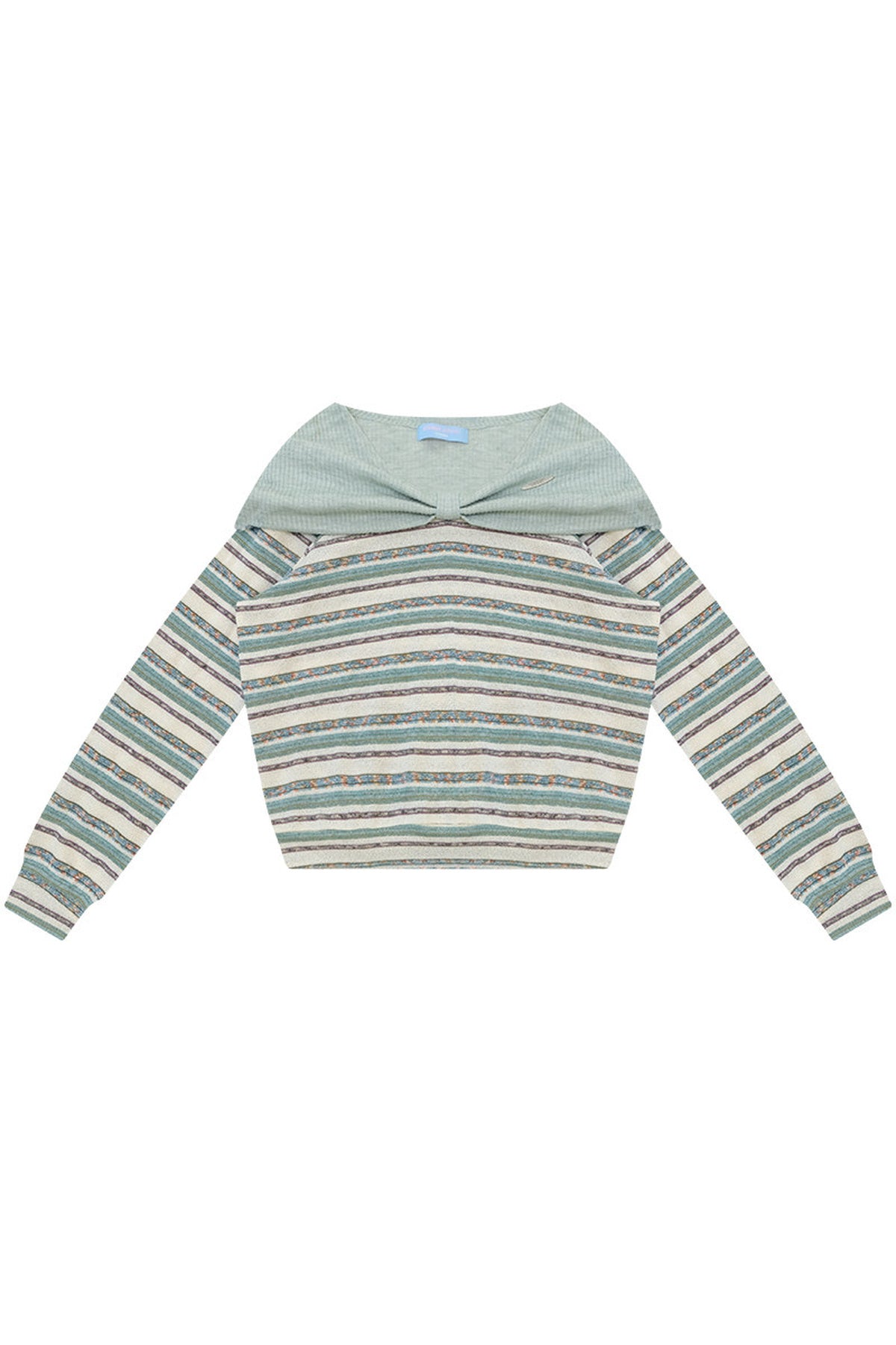 Green Striped Knit Top