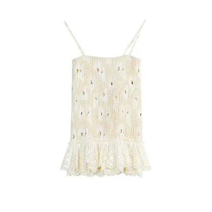 Silk Embroidered Lace Camisole