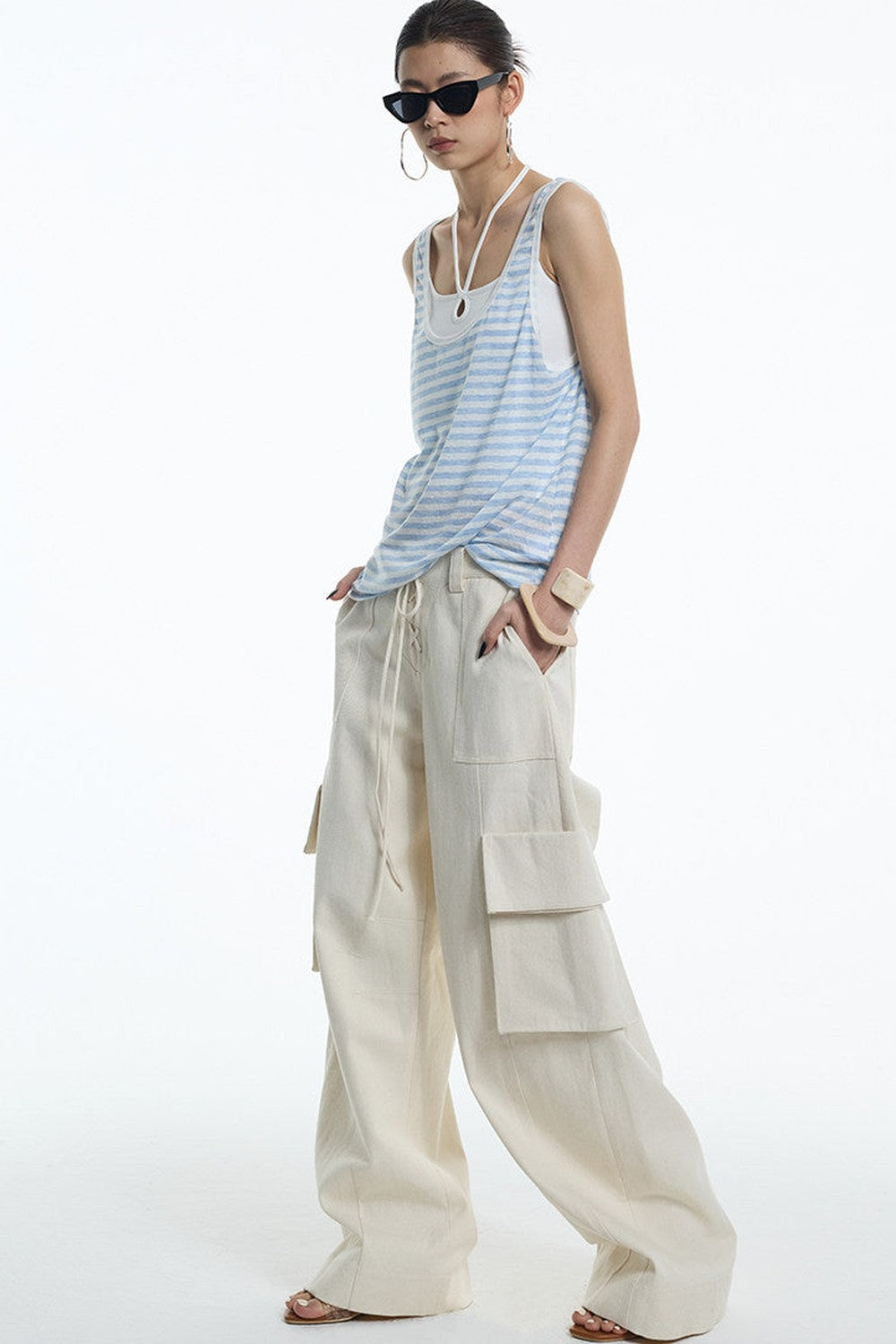 Nautical Striped Lyocell Tank Top