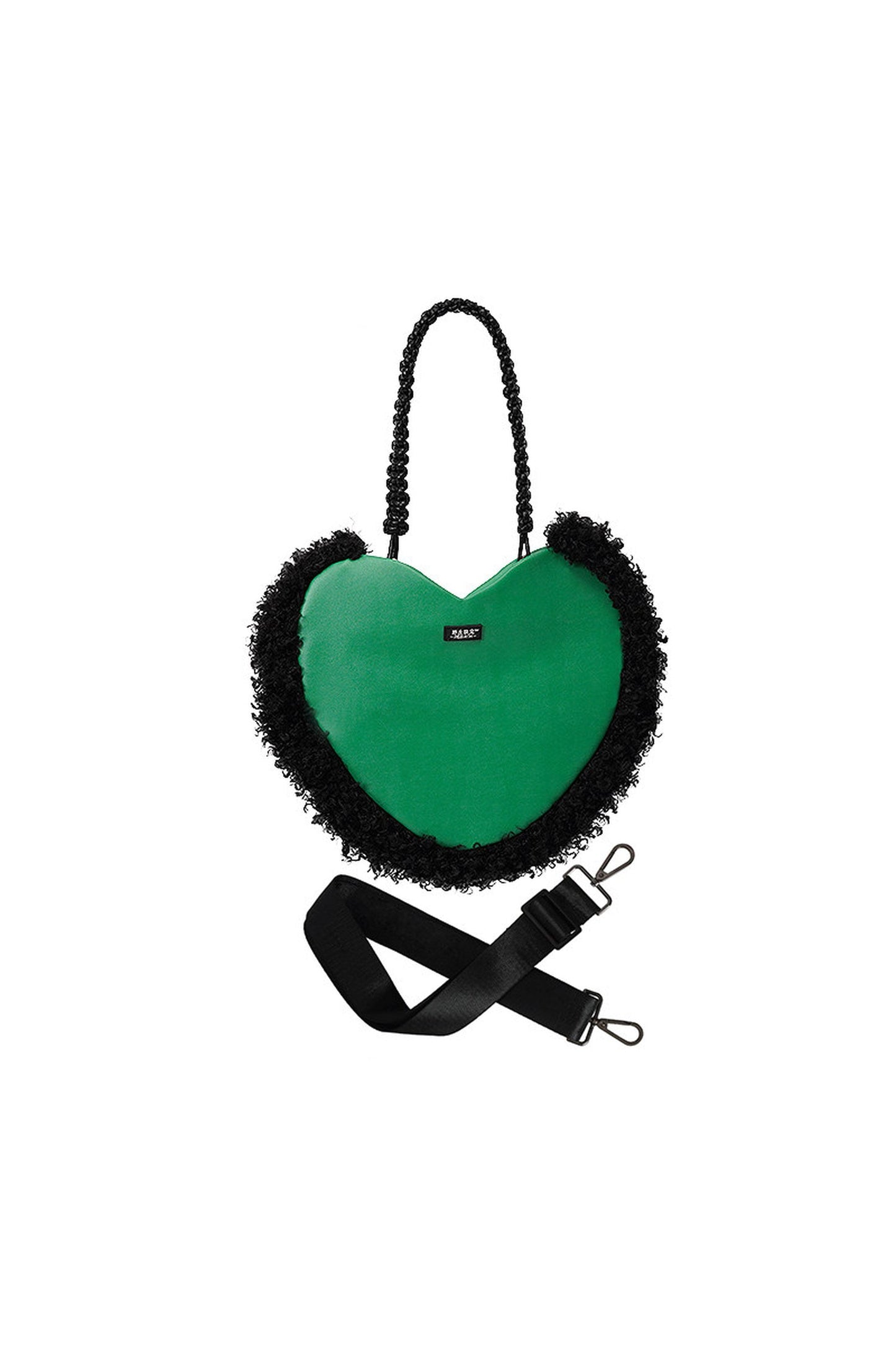 Sac bandoulière sous le bras tissé moelleux en forme de cœur