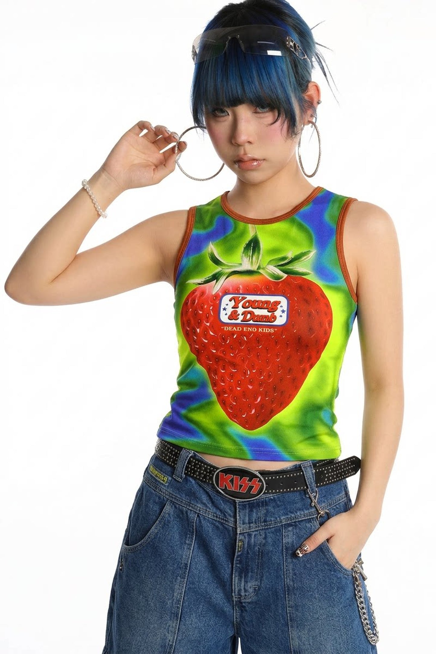 Y2K Devil Cat Print Sleeveless Tank Top