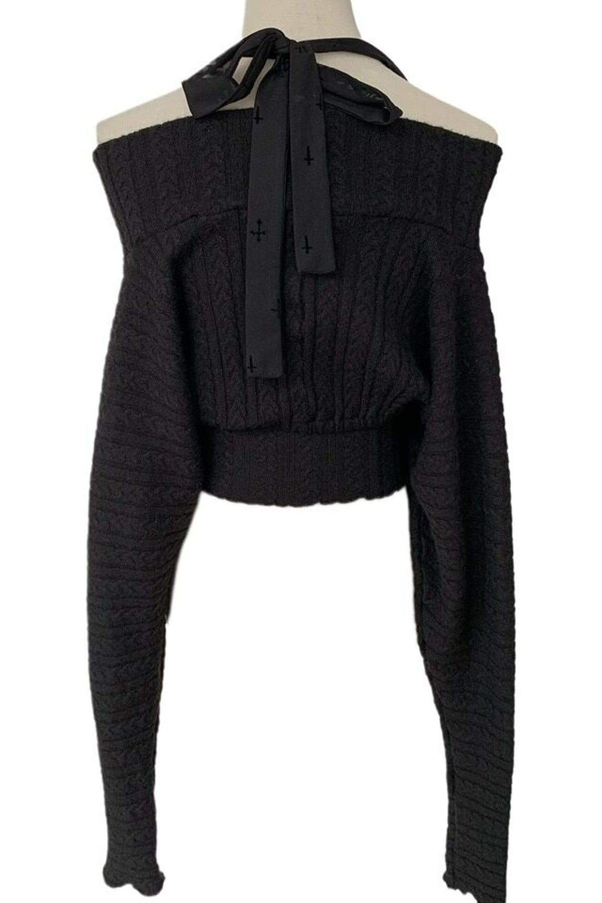 Set di coprispalle in maglia, top a fascia stile corsetto e giacca