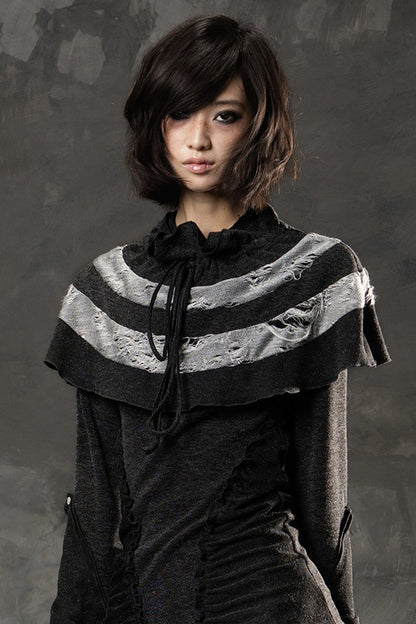 Dark Retro Small Cape Knit Top