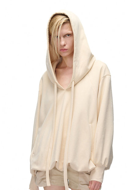 Bubble Cloud Floral-Shaped Loose-Fitting Pockets Hoodie