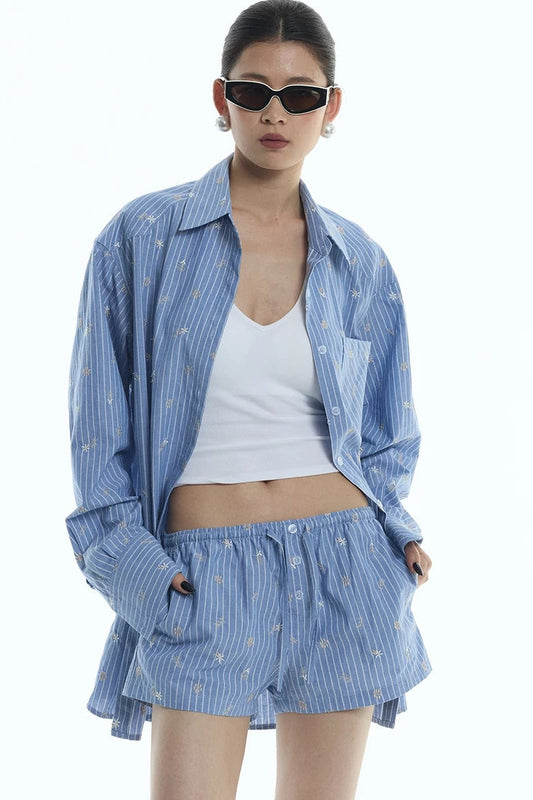 Starburst Cotton-Linen Two-Piece Set-Up