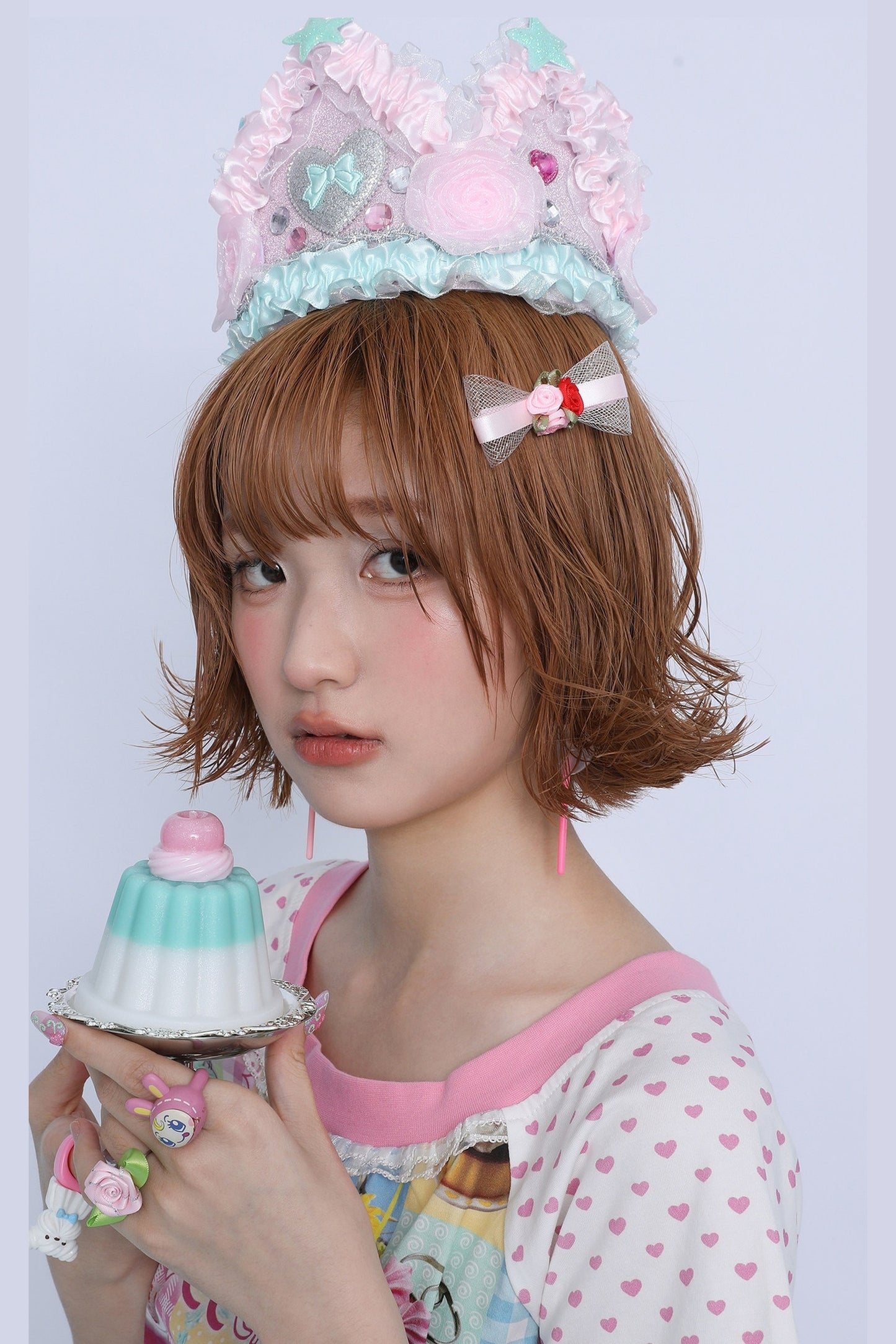 Vintage Rose Pink Bowknot Hairpin Set-Up