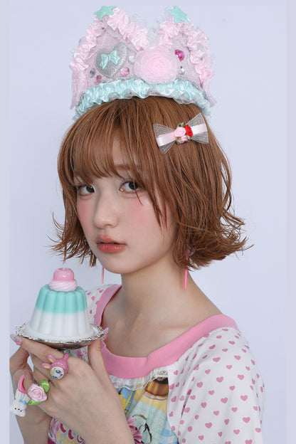 Vintage Rose Pink Bowknot Hairpin Set-Up