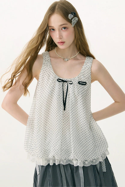 Sea Salt Polka Dot Lace Camisole