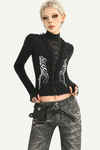 Punk Washed Dragon Print Jeans