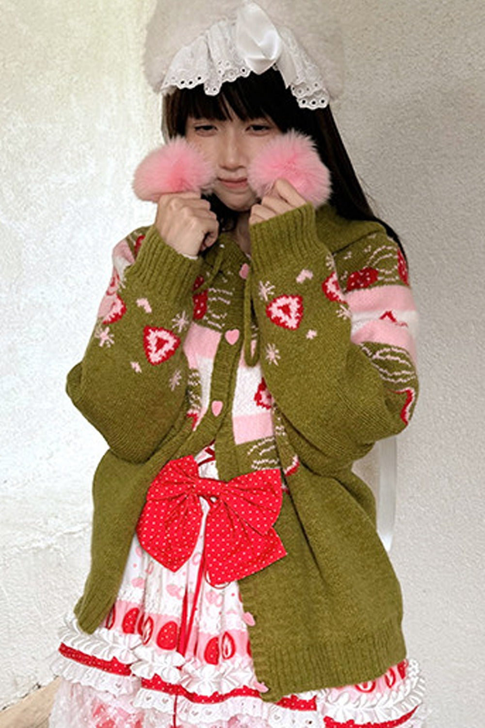 Strawberry Matcha Fair Isle Cardigan
