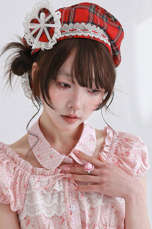Showa Retro Red Lolita Beret