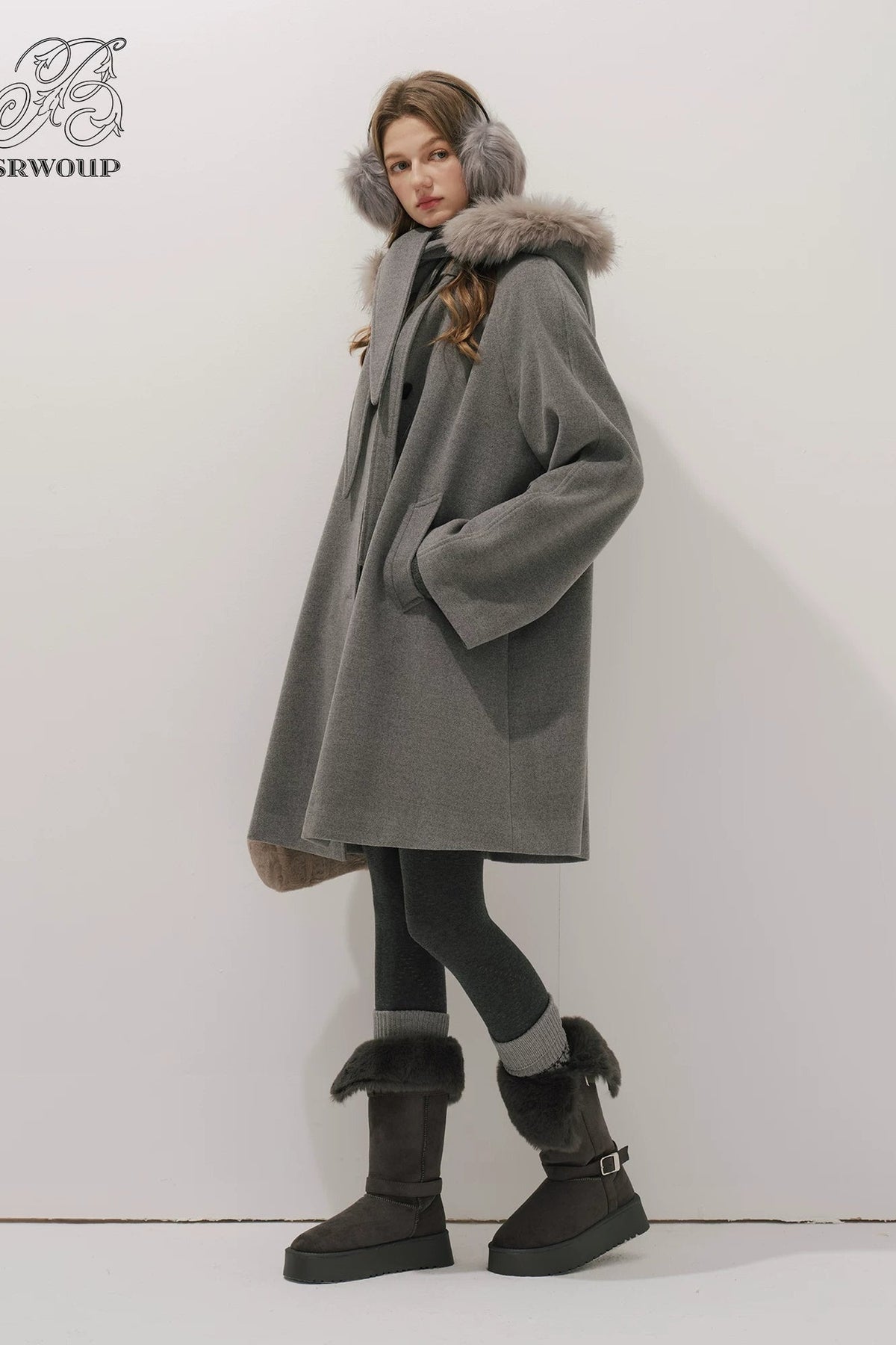 Fur Collar Wool Coat