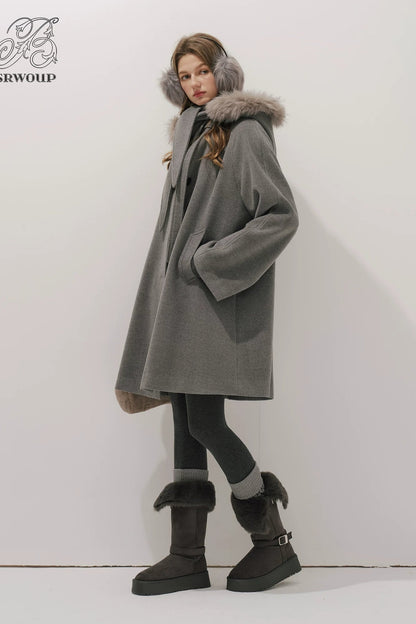 Fur Collar Wool Coat