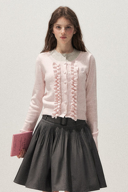 Gray Pleated Ballet Umbrella Skirt