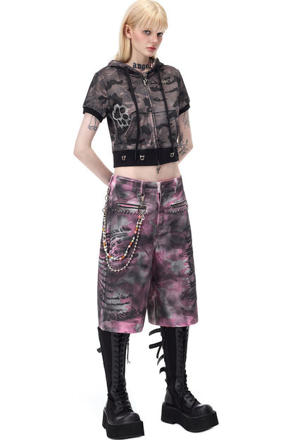 Powder Camouflage Cropped Jeans