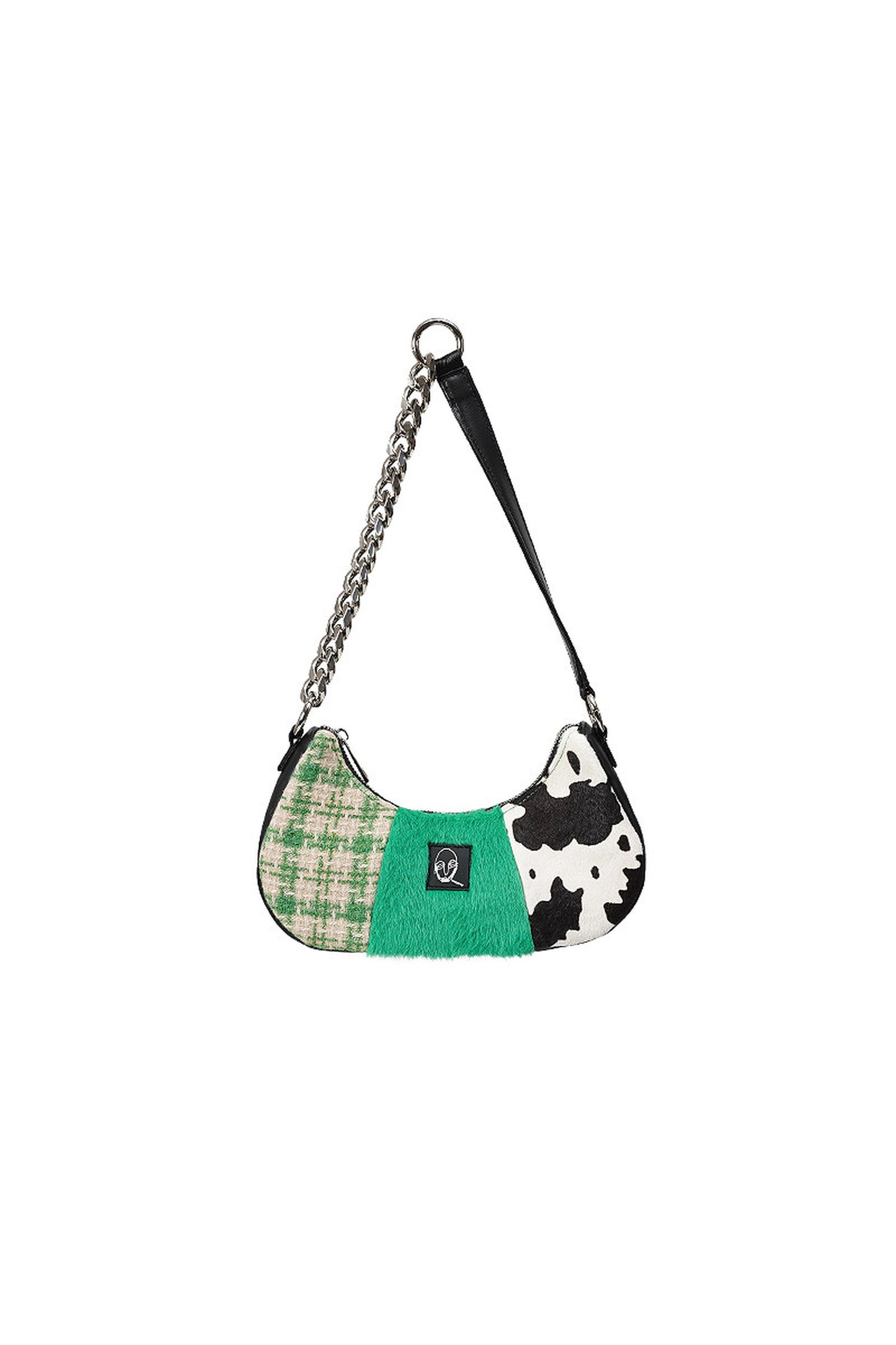 Genuine Leather Color-Block Bag