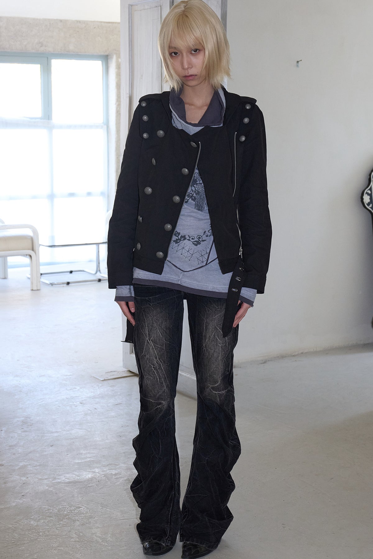 Military Style Double-Breasted Jacket