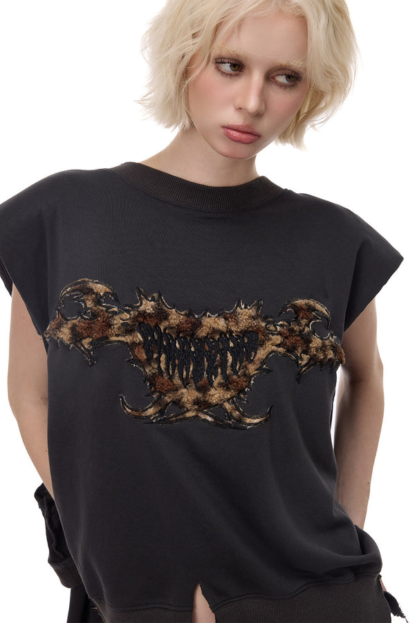Leopard Patch Embroidery Sweatshirt