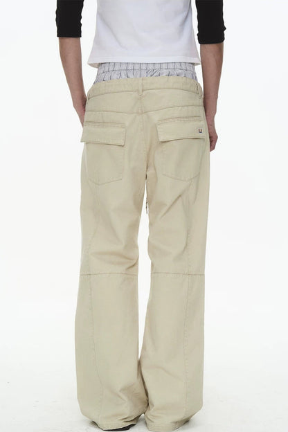 Retro Distressed Flared Pants
