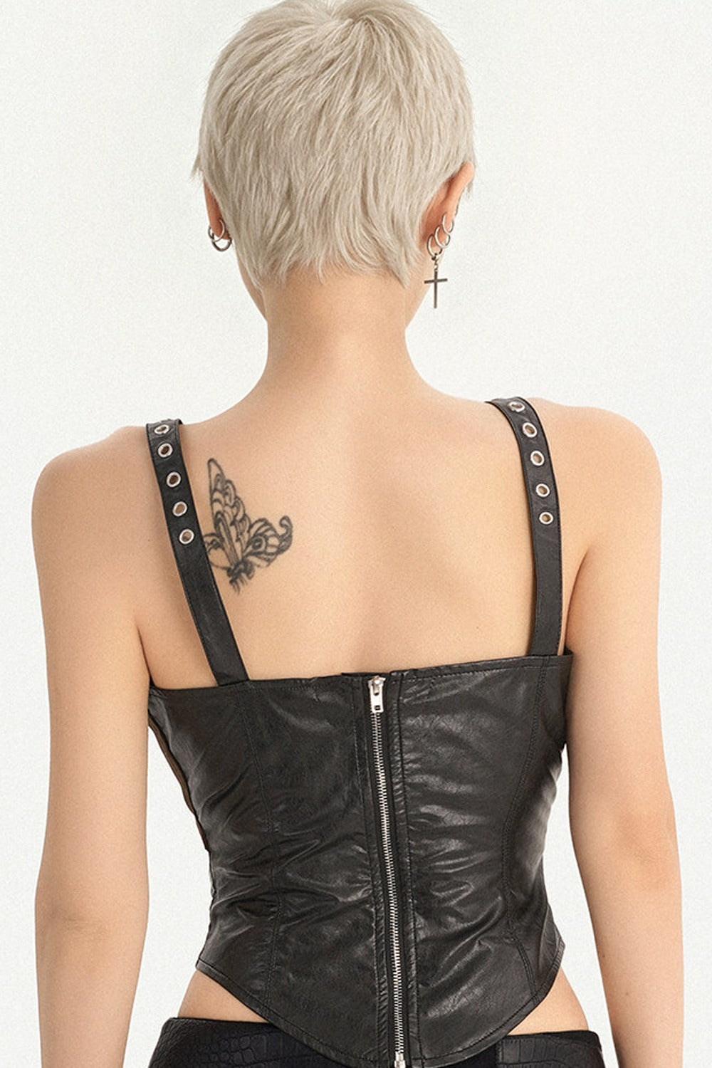 Dark Punk Leather Vest and Skirt Set-Up