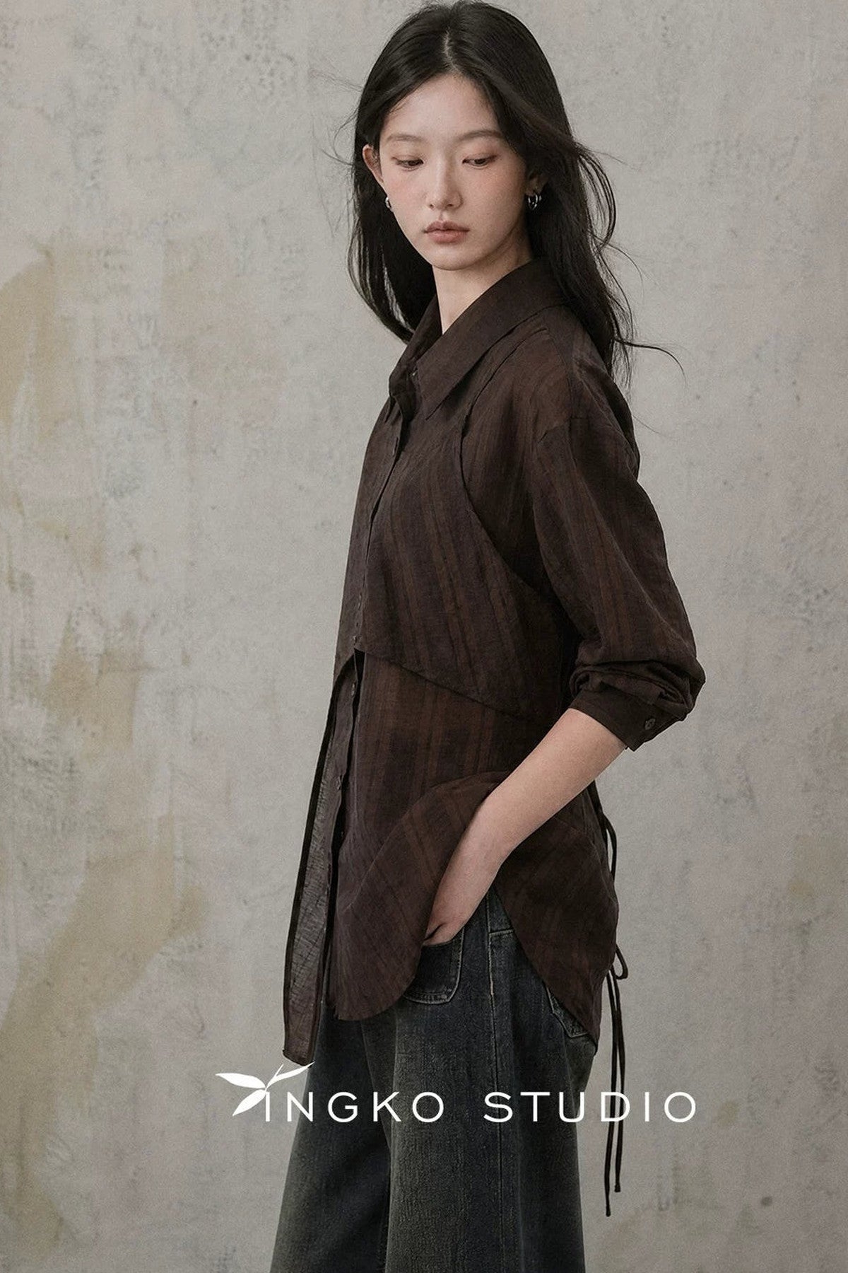 Layered-Look Blouse and Skirt Set-Up
