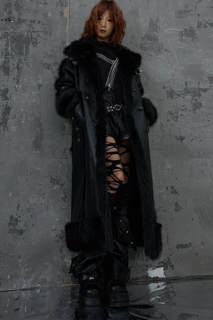 Dark Punk Heavy Industry Faux Fur Coat