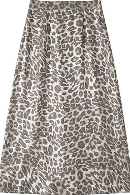 Retro Leopard A-Line Skirt