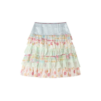 Satin Floral Cake Skirt