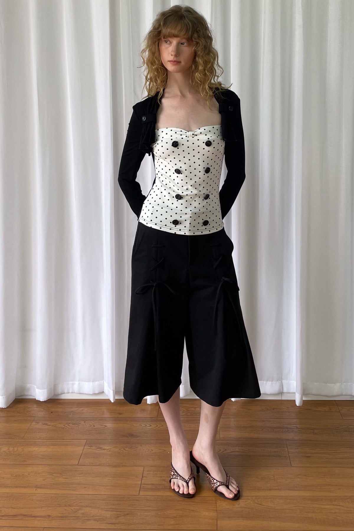 Bow Tie Wide-Leg Pants