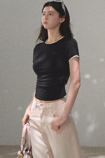 Color-Block Embroidered Summer Top